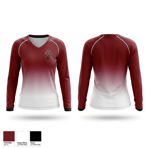 Womens Long Sleeve Vneck Shirt, Leicester High School Basketball, Men's Basketball, Teamtime, Team time, sublimation, custom sports apparel, team uniforms, spirit wear, spiritwear, sports uniforms, custom shirts, team store, custom team store, fundraiser sports, apparel fundraiser