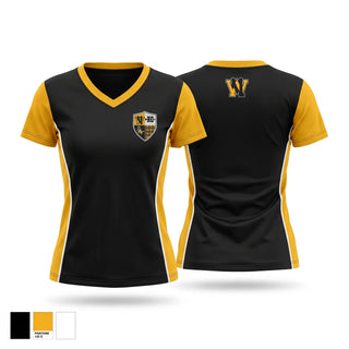 Womens Short Sleeve Vneck Shirt, West Milford, Cross Country, Teamtime, Team time, sublimation, custom sports apparel, team uniforms, spirit wear, spiritwear, sports uniforms, custom shirts, team store, custom team store, fundraiser sports, apparel fundraiser