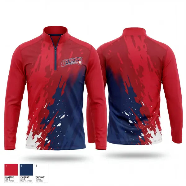 Quarter Zip Jacket, Lemoore Cannons, Baseball, Teamtime, Team time, sublimation, custom sports apparel, team uniforms, spirit wear, spiritwear, sports uniforms, custom shirts, team store, custom team store, fundraiser sports, apparel fundraiser