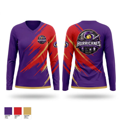 Hurricanes Women's Long Sleeve V-neck Shirt - 1