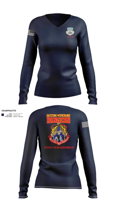 3d Combat Communications Group Women's Long Sleeve V-neck Shirt - 10