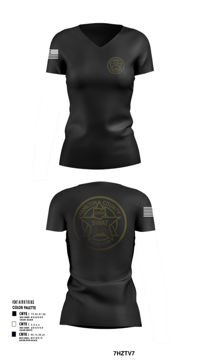 HCPA Swat 1437477 Women's Short Sleeve V-neck Shirt - 105