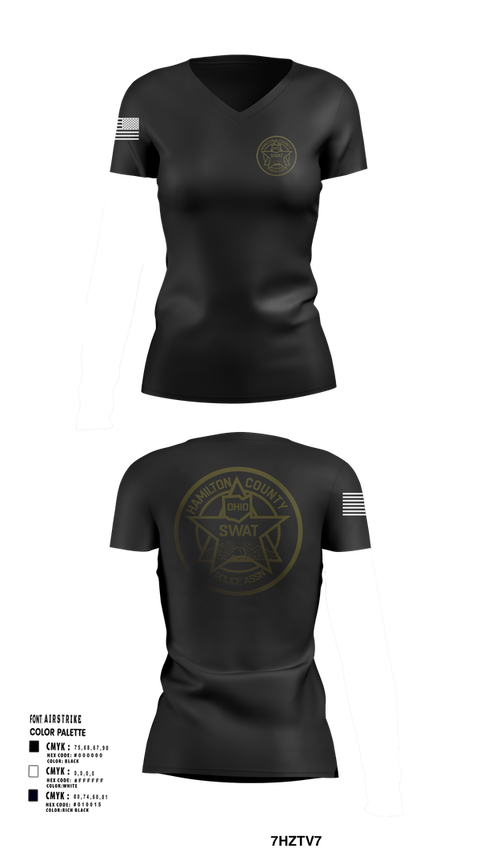 Womens Short Sleeve Vneck Shirt, HCPA Swat, , Teamtime, Team time, sublimation, custom sports apparel, team uniforms, spirit wear, spiritwear, sports uniforms, custom shirts, team store, custom team store, fundraiser sports, apparel fundraiser
