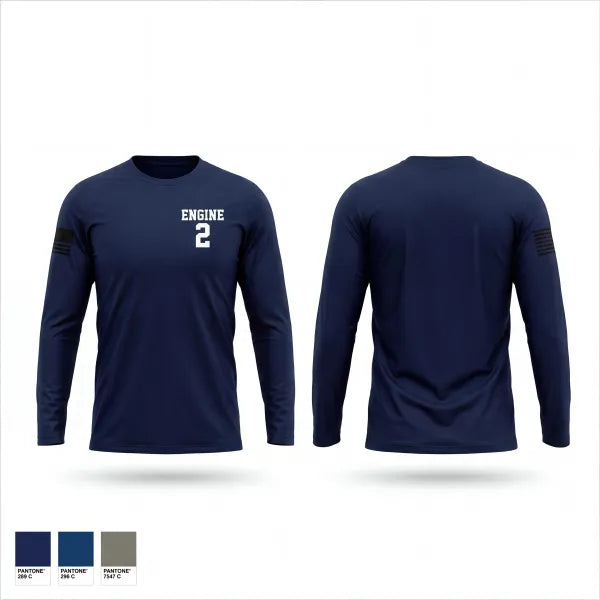 Long Sleeve Performance Shirt, Engine 2, Fire Department, Teamtime, Team time, sublimation, custom sports apparel, team uniforms, spirit wear, spiritwear, sports uniforms, custom shirts, team store, custom team store, fundraiser sports, apparel fundraiser