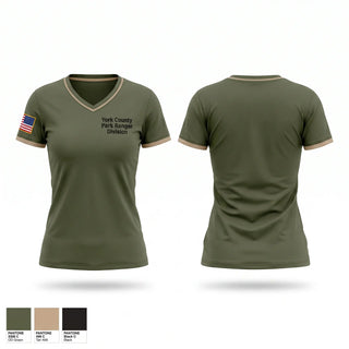 Womens Short Sleeve Vneck Shirt, York County Park Ranger Division, Police, Teamtime, Team time, sublimation, custom sports apparel, team uniforms, spirit wear, spiritwear, sports uniforms, custom shirts, team store, custom team store, fundraiser sports, apparel fundraiser