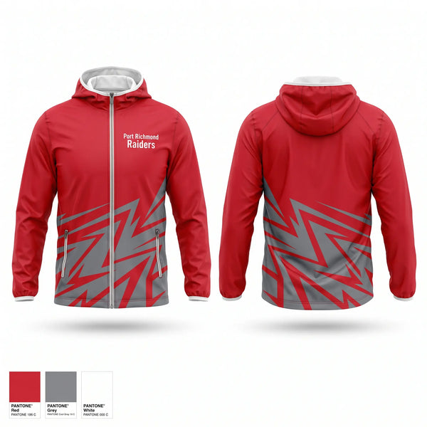 Windbreaker, Port Richmond Raiders, Men's Soccer, Teamtime, Team time, sublimation, custom sports apparel, team uniforms, spirit wear, spiritwear, sports uniforms, custom shirts, team store, custom team store, fundraiser sports, apparel fundraiser