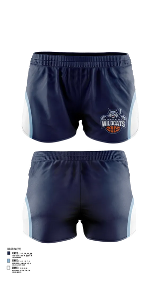 Womens Shorts, Midwest Wildcats, Women's Basketball, Teamtime, Team time, sublimation, custom sports apparel, team uniforms, spirit wear, spiritwear, sports uniforms, custom shirts, team store, custom team store, fundraiser sports, apparel fundraiser