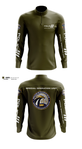 Quarter Zip Jacket, Inteligencia criminal, Police, Teamtime, Team time, sublimation, custom sports apparel, team uniforms, spirit wear, spiritwear, sports uniforms, custom shirts, team store, custom team store, fundraiser sports, apparel fundraiser