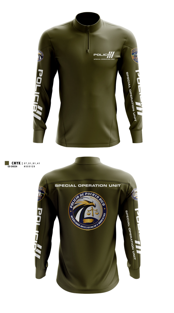 Quarter Zip Jacket, Inteligencia criminal, Police, Teamtime, Team time, sublimation, custom sports apparel, team uniforms, spirit wear, spiritwear, sports uniforms, custom shirts, team store, custom team store, fundraiser sports, apparel fundraiser