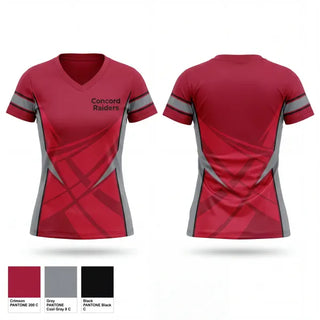 Womens Short Sleeve Vneck Shirt, Concord Raiders, Women's Lacrosse, Teamtime, Team time, sublimation, custom sports apparel, team uniforms, spirit wear, spiritwear, sports uniforms, custom shirts, team store, custom team store, fundraiser sports, apparel fundraiser