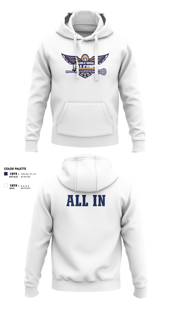 Hoodie, Saddle Brook Falcons Lacrosse, Men's Lacrosse, Teamtime, Team time, sublimation, custom sports apparel, team uniforms, spirit wear, spiritwear, sports uniforms, custom shirts, team store, custom team store, fundraiser sports, apparel fundraiser