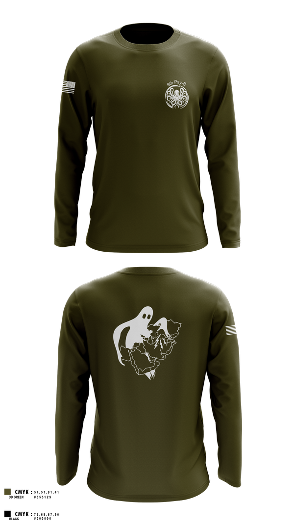 Long Sleeve Performance Shirt, A Co 8th Psy-B, Army, Teamtime, Team time, sublimation, custom sports apparel, team uniforms, spirit wear, spiritwear, sports uniforms, custom shirts, team store, custom team store, fundraiser sports, apparel fundraiser
