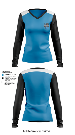 Womens Long Sleeve Vneck Shirt, Cramerton Panthers Football and Cheer, , Teamtime, Team time, sublimation, custom sports apparel, team uniforms, spirit wear, spiritwear, sports uniforms, custom shirts, team store, custom team store, fundraiser sports, apparel fundraiser