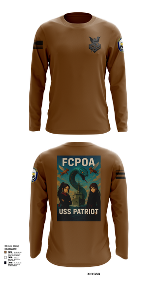 Long Sleeve Performance Shirt, USS PATRIOT FCPOA 2, Navy, Teamtime, Team time, sublimation, custom sports apparel, team uniforms, spirit wear, spiritwear, sports uniforms, custom shirts, team store, custom team store, fundraiser sports, apparel fundraiser