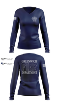 Greenwich Fire Local 1042 Women's Long Sleeve V-neck Shirt - 7