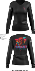 Madigan Pharmacy 51616730 Women's Long Sleeve V-neck Shirt - 100