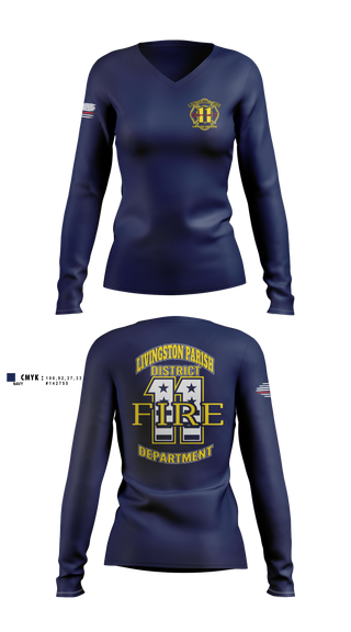 Womens Long Sleeve Vneck Shirt, Shadow Scouts, Fire Department, Teamtime, Team time, sublimation, custom sports apparel, team uniforms, spirit wear, spiritwear, sports uniforms, custom shirts, team store, custom team store, fundraiser sports, apparel fundraiser
