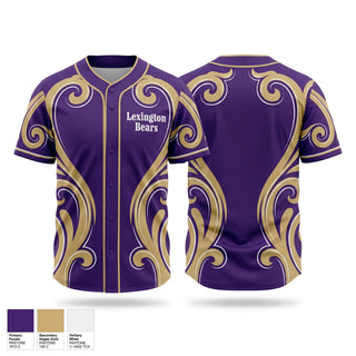Full Button Baseball Jersey, Lexington Bears, Baseball, Teamtime, Team time, sublimation, custom sports apparel, team uniforms, spirit wear, spiritwear, sports uniforms, custom shirts, team store, custom team store, fundraiser sports, apparel fundraiser