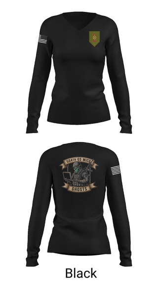 Womens Long Sleeve Vneck Shirt, 504th GS MICO, , Teamtime, Team time, sublimation, custom sports apparel, team uniforms, spirit wear, spiritwear, sports uniforms, custom shirts, team store, custom team store, fundraiser sports, apparel fundraiser