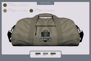 Duffle Bag, Gulfcoast Guerillas, , Teamtime, Team time, sublimation, custom sports apparel, team uniforms, spirit wear, spiritwear, sports uniforms, custom shirts, team store, custom team store, fundraiser sports, apparel fundraiser