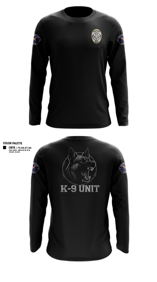 Long Sleeve Performance Shirt, Farmersville Police K9 Unit, Police, Teamtime, Team time, sublimation, custom sports apparel, team uniforms, spirit wear, spiritwear, sports uniforms, custom shirts, team store, custom team store, fundraiser sports, apparel fundraiser