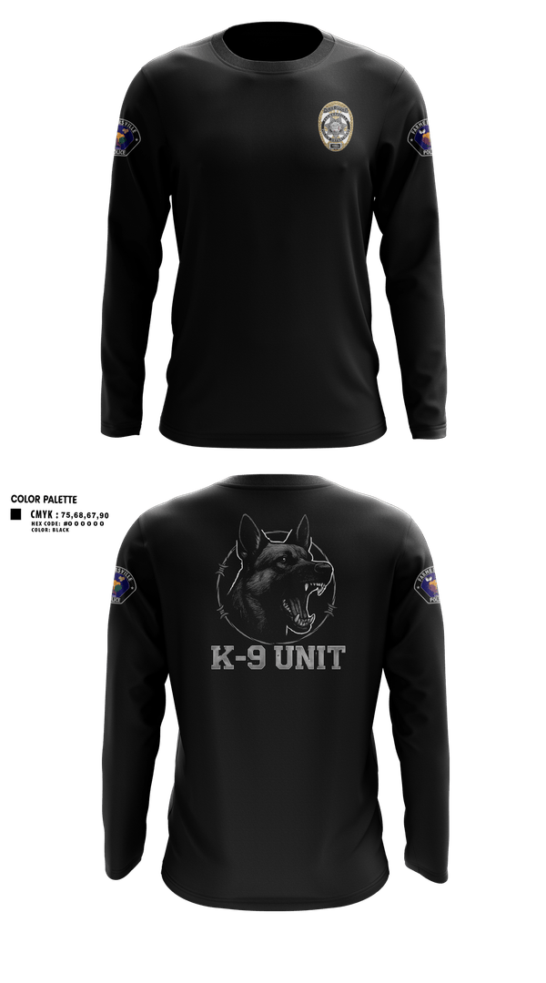 Long Sleeve Performance Shirt, Farmersville Police K9 Unit, Police, Teamtime, Team time, sublimation, custom sports apparel, team uniforms, spirit wear, spiritwear, sports uniforms, custom shirts, team store, custom team store, fundraiser sports, apparel fundraiser