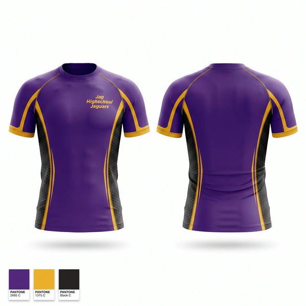 Short Sleeve Rash Guard Shirt, Jag highschool jaguars, Wrestling, Teamtime, Team time, sublimation, custom sports apparel, team uniforms, spirit wear, spiritwear, sports uniforms, custom shirts, team store, custom team store, fundraiser sports, apparel fundraiser