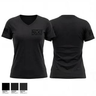 Womens Short Sleeve Vneck Shirt, Springfield Police Department, Police, Teamtime, Team time, sublimation, custom sports apparel, team uniforms, spirit wear, spiritwear, sports uniforms, custom shirts, team store, custom team store, fundraiser sports, apparel fundraiser