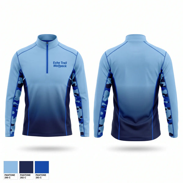 Quarter Zip Jacket, Echo Trail Wolfpack, Men's Basketball, Teamtime, Team time, sublimation, custom sports apparel, team uniforms, spirit wear, spiritwear, sports uniforms, custom shirts, team store, custom team store, fundraiser sports, apparel fundraiser