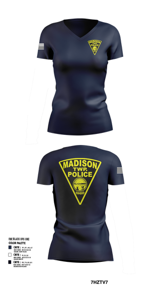 Womens Short Sleeve Vneck Shirt, Madison Township, Police, Teamtime, Team time, sublimation, custom sports apparel, team uniforms, spirit wear, spiritwear, sports uniforms, custom shirts, team store, custom team store, fundraiser sports, apparel fundraiser