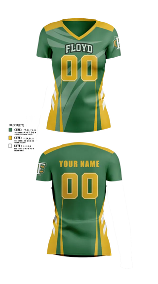 Womens Short Sleeve Vneck Shirt, Floyd Central, Women's Volleyball, Teamtime, Team time, sublimation, custom sports apparel, team uniforms, spirit wear, spiritwear, sports uniforms, custom shirts, team store, custom team store, fundraiser sports, apparel fundraiser