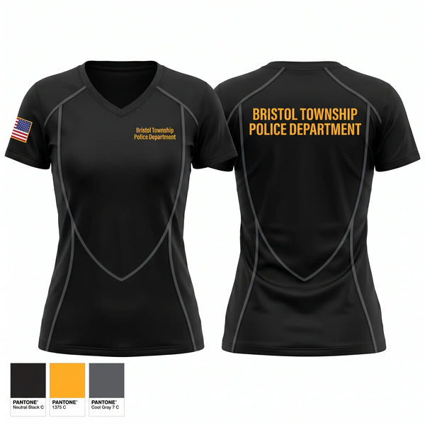 Womens Short Sleeve Vneck Shirt, Bristol Township Police Department, Police, Teamtime, Team time, sublimation, custom sports apparel, team uniforms, spirit wear, spiritwear, sports uniforms, custom shirts, team store, custom team store, fundraiser sports, apparel fundraiser
