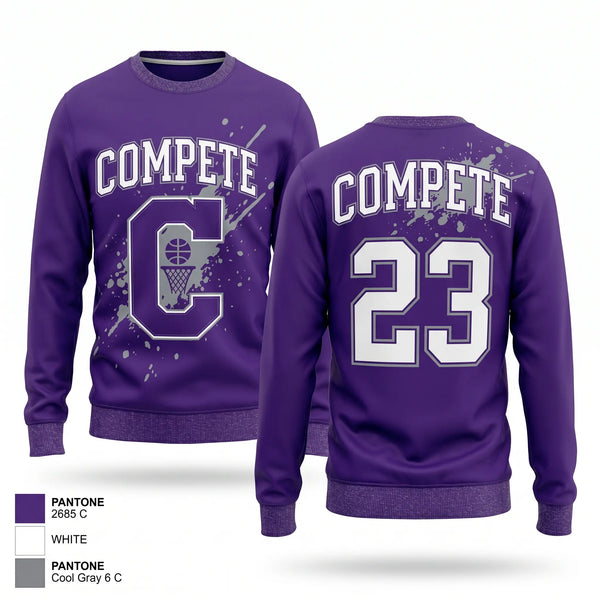 Crew Neck Sweatshirt, Collinsville Middle School Basketball, Women's Basketball, Teamtime, Team time, sublimation, custom sports apparel, team uniforms, spirit wear, spiritwear, sports uniforms, custom shirts, team store, custom team store, fundraiser sports, apparel fundraiser