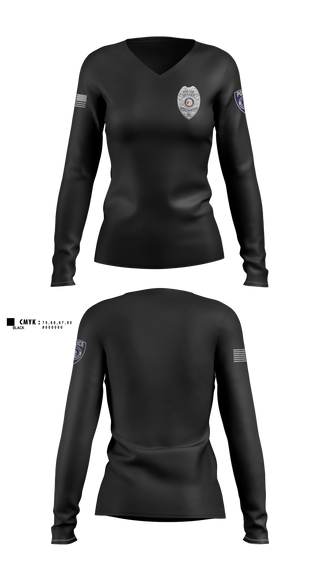 Womens Long Sleeve Vneck Shirt, GREENWOOD POLICE DEPARTMENT, Police, Teamtime, Team time, sublimation, custom sports apparel, team uniforms, spirit wear, spiritwear, sports uniforms, custom shirts, team store, custom team store, fundraiser sports, apparel fundraiser