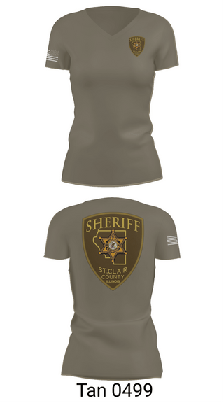 Womens Short Sleeve Vneck Shirt, St. Clair County Sheriff Department, Police, Teamtime, Team time, sublimation, custom sports apparel, team uniforms, spirit wear, spiritwear, sports uniforms, custom shirts, team store, custom team store, fundraiser sports, apparel fundraiser
