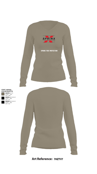 Womens Long Sleeve Vneck Shirt, SPRINX FIRE PROTECTION, , Teamtime, Team time, sublimation, custom sports apparel, team uniforms, spirit wear, spiritwear, sports uniforms, custom shirts, team store, custom team store, fundraiser sports, apparel fundraiser