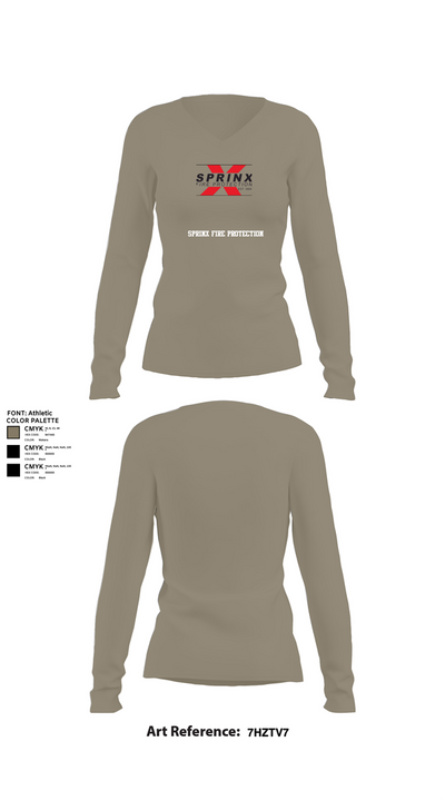 SPRINX FIRE PROTECTION 22334846 Women's Long Sleeve V-neck Shirt - 62