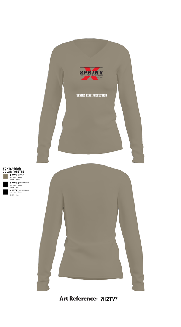Womens Long Sleeve Vneck Shirt, SPRINX FIRE PROTECTION, , Teamtime, Team time, sublimation, custom sports apparel, team uniforms, spirit wear, spiritwear, sports uniforms, custom shirts, team store, custom team store, fundraiser sports, apparel fundraiser