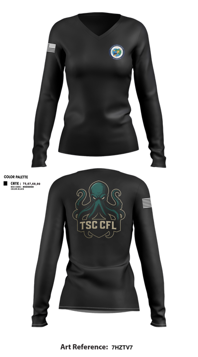 Rsc 73225248 Women's Long Sleeve V-neck Shirt - 22