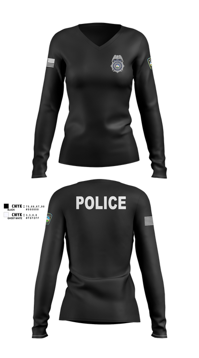 Colorado Springs Police Department 84978371 Women's Long Sleeve V-neck Shirt - 100