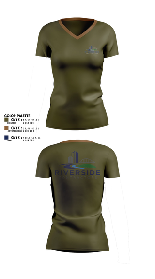 Womens Short Sleeve Vneck Shirt, Riverside Contractors LLC, , Teamtime, Team time, sublimation, custom sports apparel, team uniforms, spirit wear, spiritwear, sports uniforms, custom shirts, team store, custom team store, fundraiser sports, apparel fundraiser