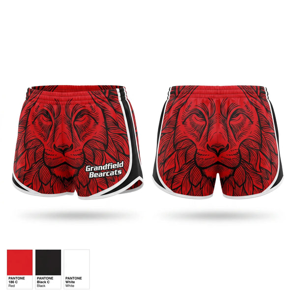 Womens Shorts, Grandfield Bearcats, Men's Basketball, Teamtime, Team time, sublimation, custom sports apparel, team uniforms, spirit wear, spiritwear, sports uniforms, custom shirts, team store, custom team store, fundraiser sports, apparel fundraiser
