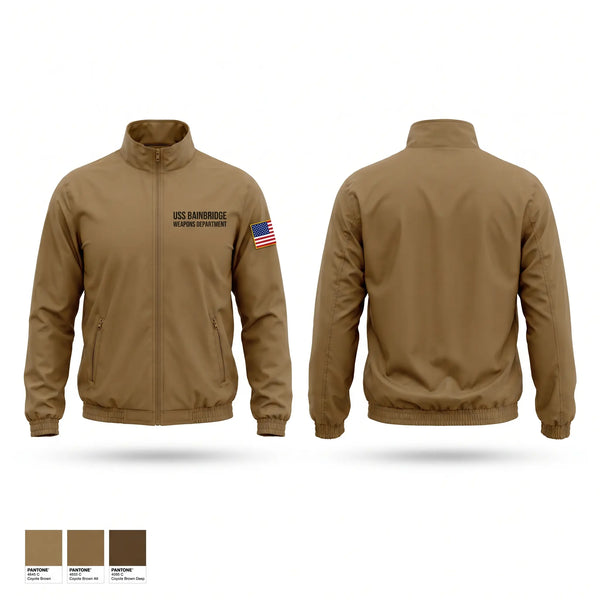 Windbreaker, USS Bainbridge Weapons Department, Navy, Teamtime, Team time, sublimation, custom sports apparel, team uniforms, spirit wear, spiritwear, sports uniforms, custom shirts, team store, custom team store, fundraiser sports, apparel fundraiser