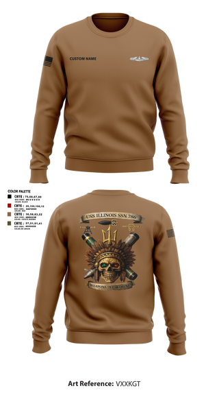 Crew Neck Sweatshirt, USS Illinois (SSN 786), , Teamtime, Team time, sublimation, custom sports apparel, team uniforms, spirit wear, spiritwear, sports uniforms, custom shirts, team store, custom team store, fundraiser sports, apparel fundraiser