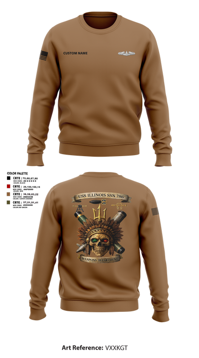 USS Illinois (SSN 786) 55868909 Crew Neck Sweatshirt - 56