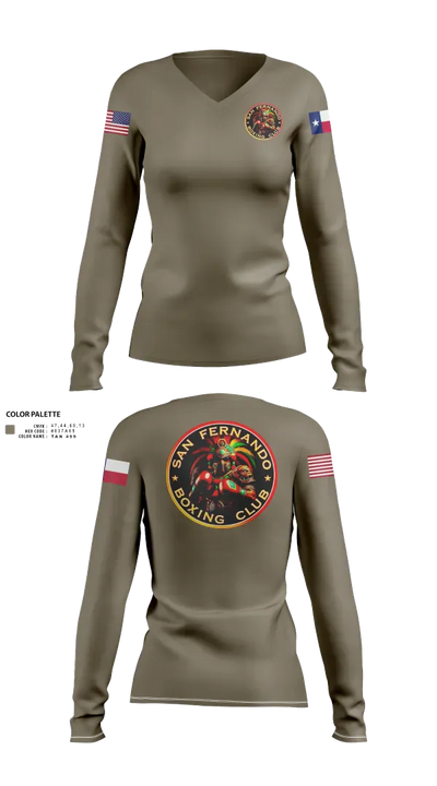 San Fernando Boxing Club 92427997 Women's Long Sleeve V-neck Shirt - 211