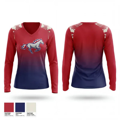 Plaza Park 41348868 Women's Long Sleeve V-neck Shirt - 1