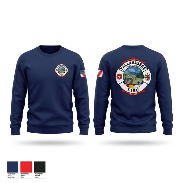 Crew Neck Sweatshirt, Tallahassee fire, Fire Department, Teamtime, Team time, sublimation, custom sports apparel, team uniforms, spirit wear, spiritwear, sports uniforms, custom shirts, team store, custom team store, fundraiser sports, apparel fundraiser