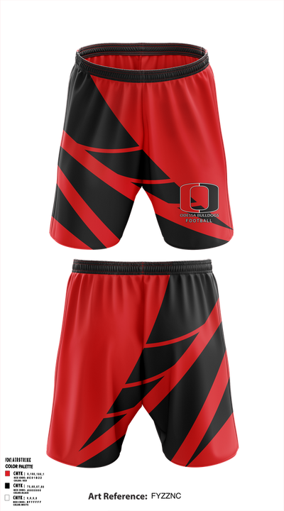 Odessa R-VII Bulldogs Football 55587363 Athletic Shorts With Pockets - 1