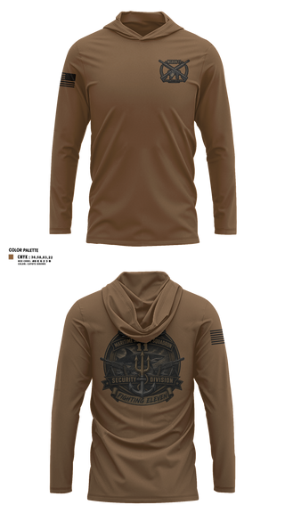 Long Sleeve Hooded Sun Shirt, MSRON 11 Security Division, Navy, Teamtime, Team time, sublimation, custom sports apparel, team uniforms, spirit wear, spiritwear, sports uniforms, custom shirts, team store, custom team store, fundraiser sports, apparel fundraiser
